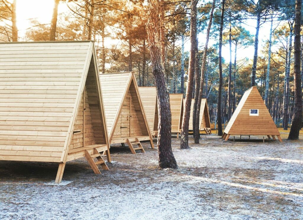 Wooden tents in Biscarosse